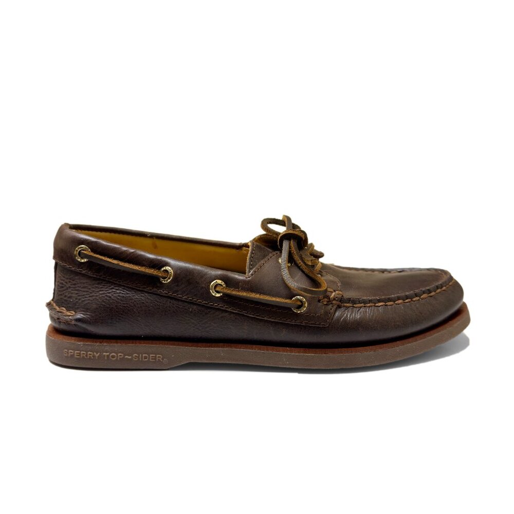 Men's Sperry Top Sider 2 Eye Gold Cup Collection Boat Shoes Size 8.5 M Brown - Picture 5 of 14